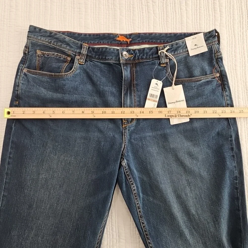 NWT Tommy Bahama Sand Drifter Jeans Men's 42x34 Dark Wash New Stretch‎ Straight